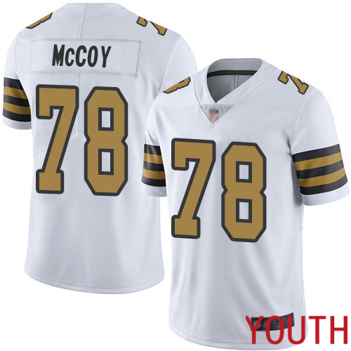 New Orleans Saints Limited White Youth Erik McCoy Jersey NFL Football #78 Rush Vapor Untouchable Jersey->youth nfl jersey->Youth Jersey